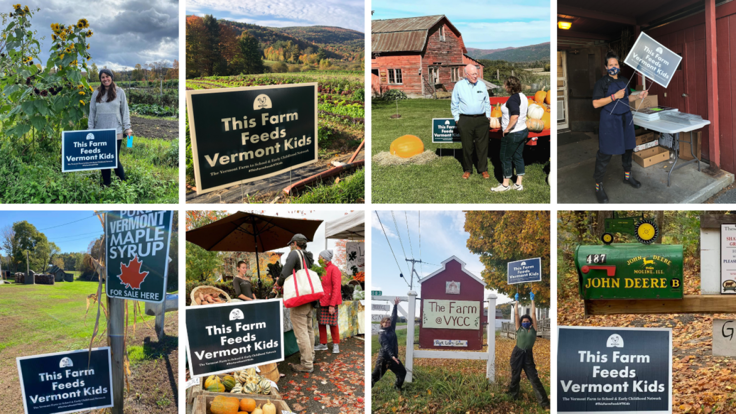 Farms with signs collage