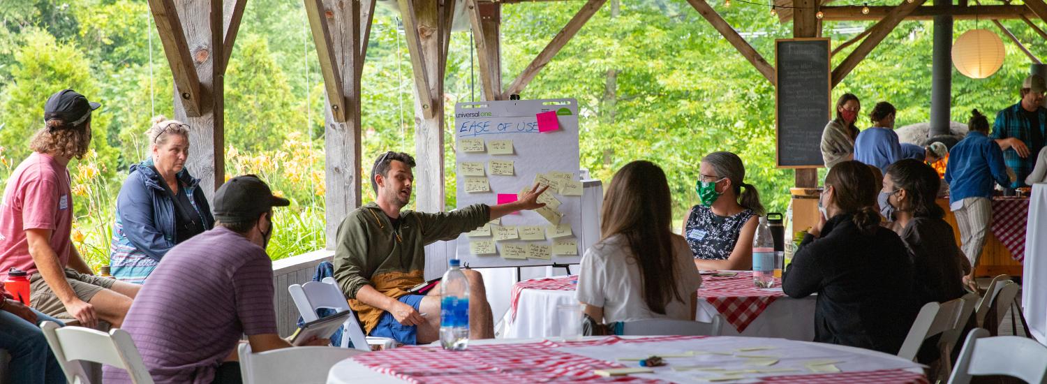 Network members work together as Action Teams at a summer in-person gathering.